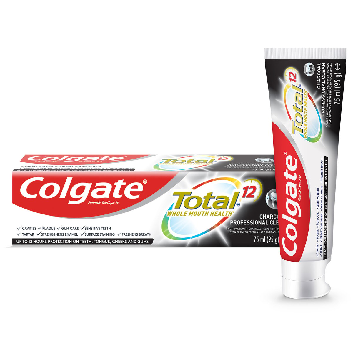 Colgate Total 12 Hour Protection Charcoal Deep Clean Toothpaste 75ml