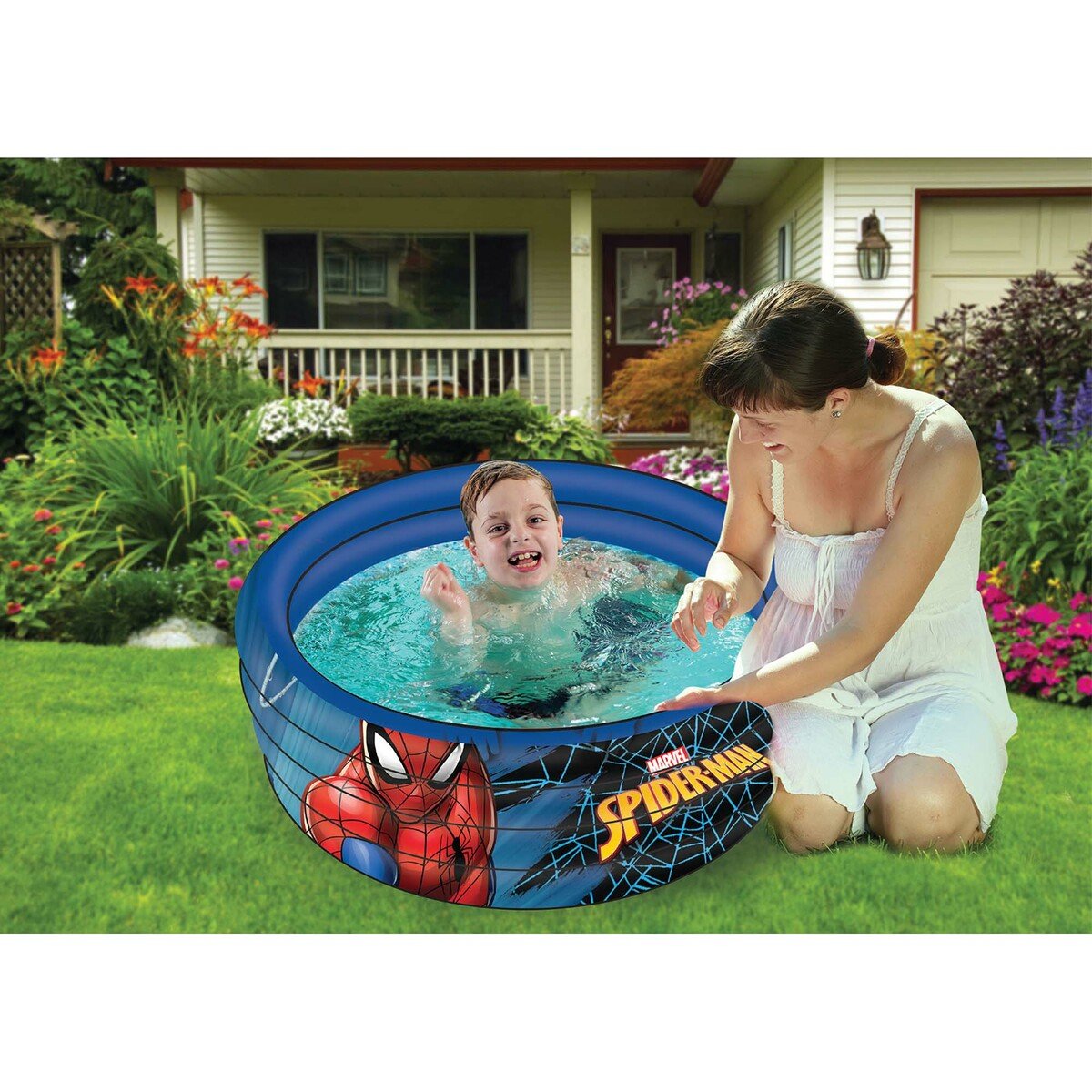 سبايدر مان حوض سباحة قابل للنفخ بطبعات للأطفال - متعددة الألوان TRHA6009