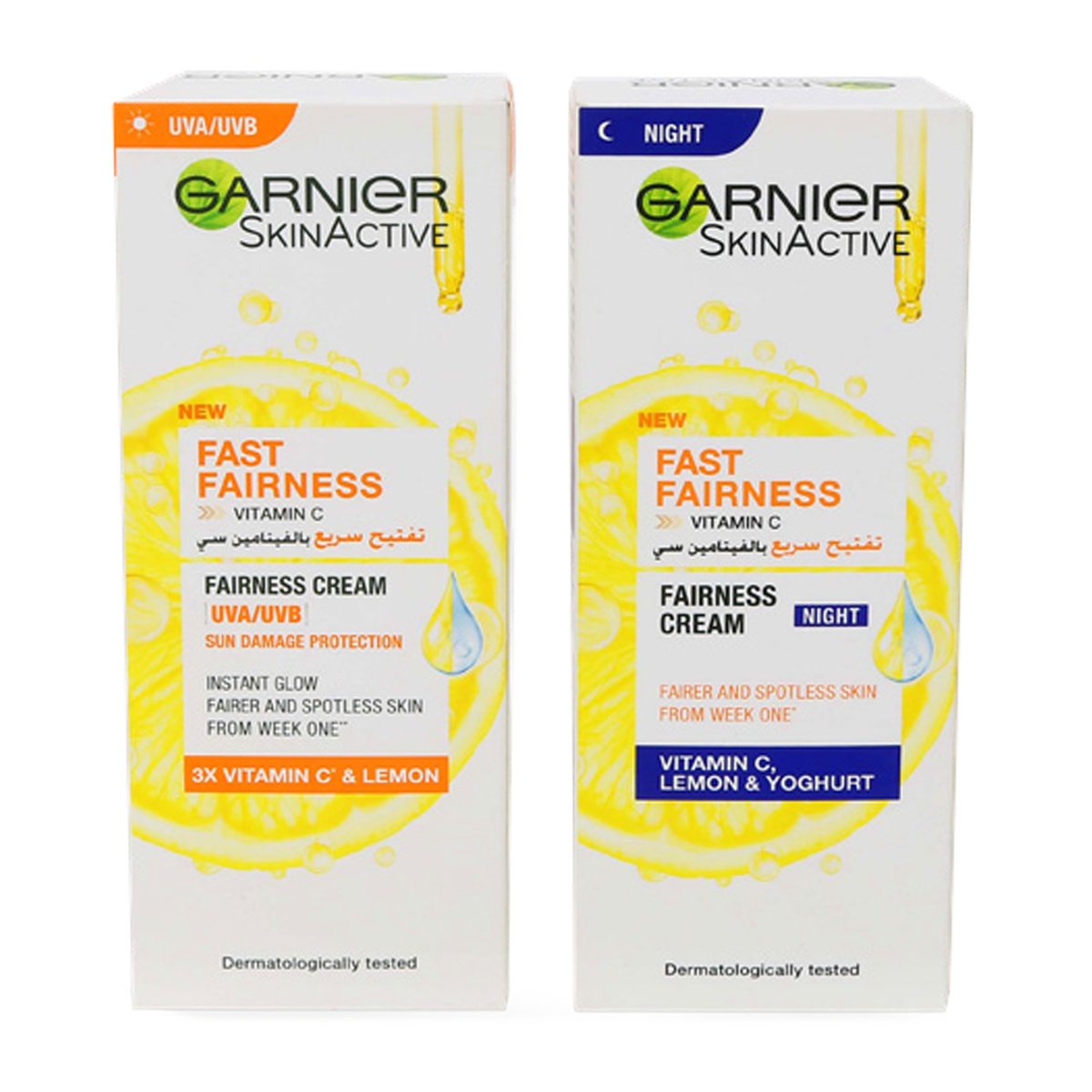Buy Garnier Skin Active Fast Fairness Cream Day 50 ml + Night 50 ml Online at Best Price | Fairness/Whitening cream | Lulu UAE in Kuwait