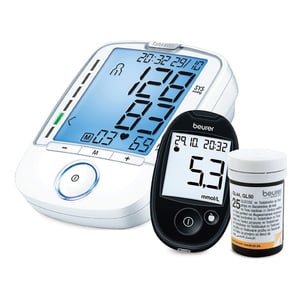 Beurer Blood Pressure Monitor BM47+Blood Glucometer GL44+Strips 25's