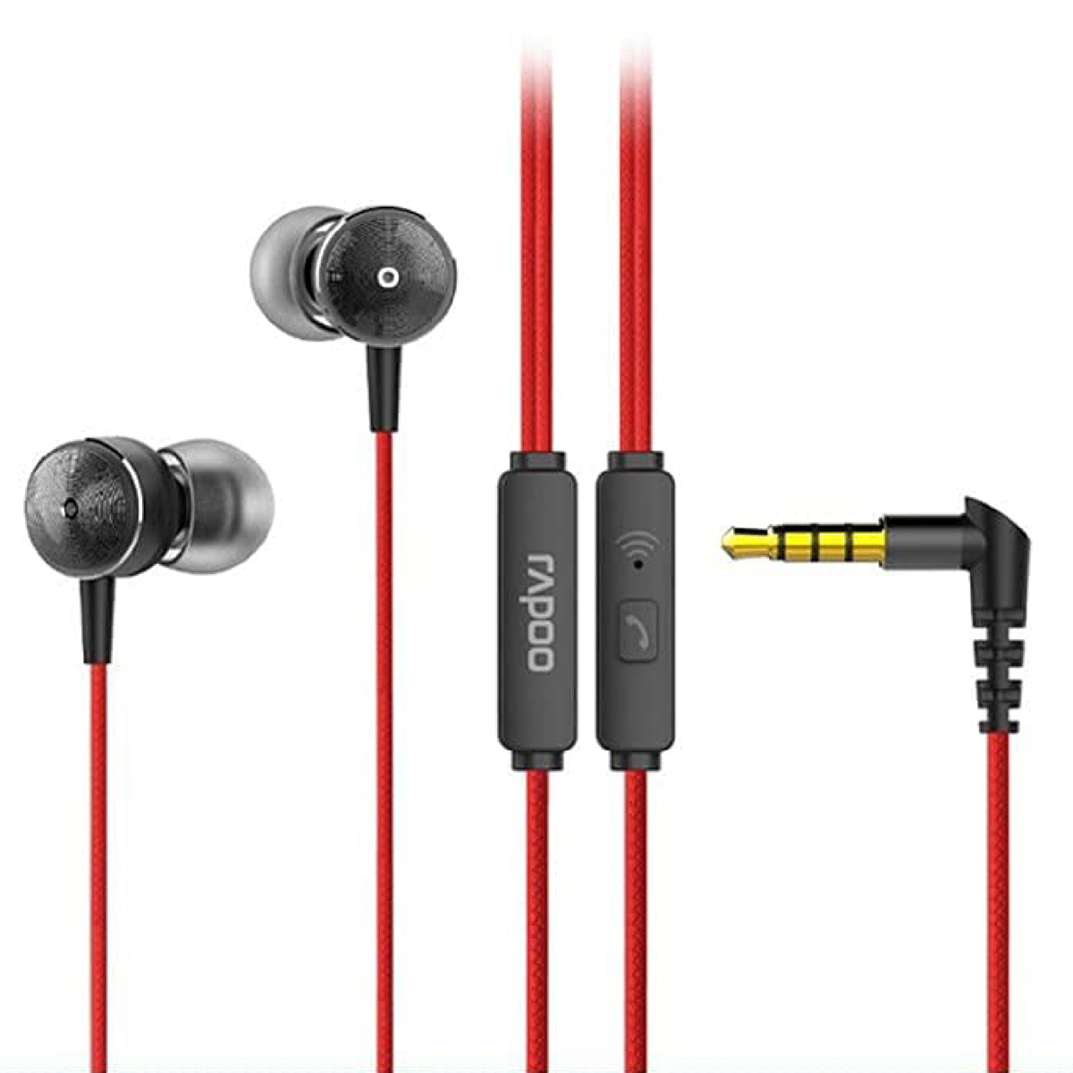 Rapoo EP28 Wired Earphone, 3.5mm Audio Red