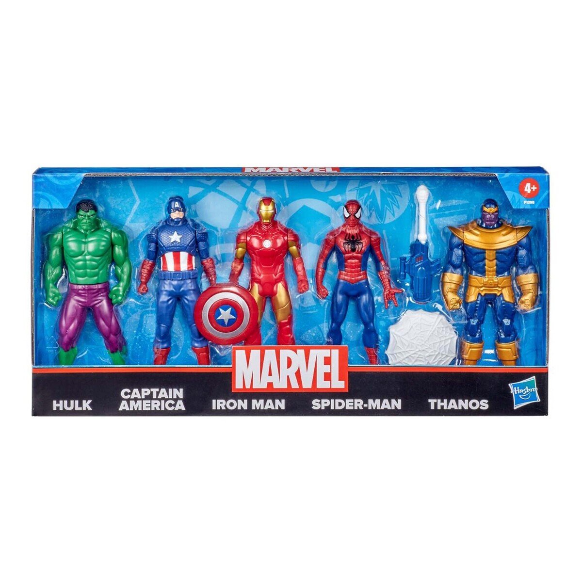 Marvel Action Figure 5-Pack, 6-inch Figures, Iron Man, Spider-Man, Captain America, Hulk, Thanos