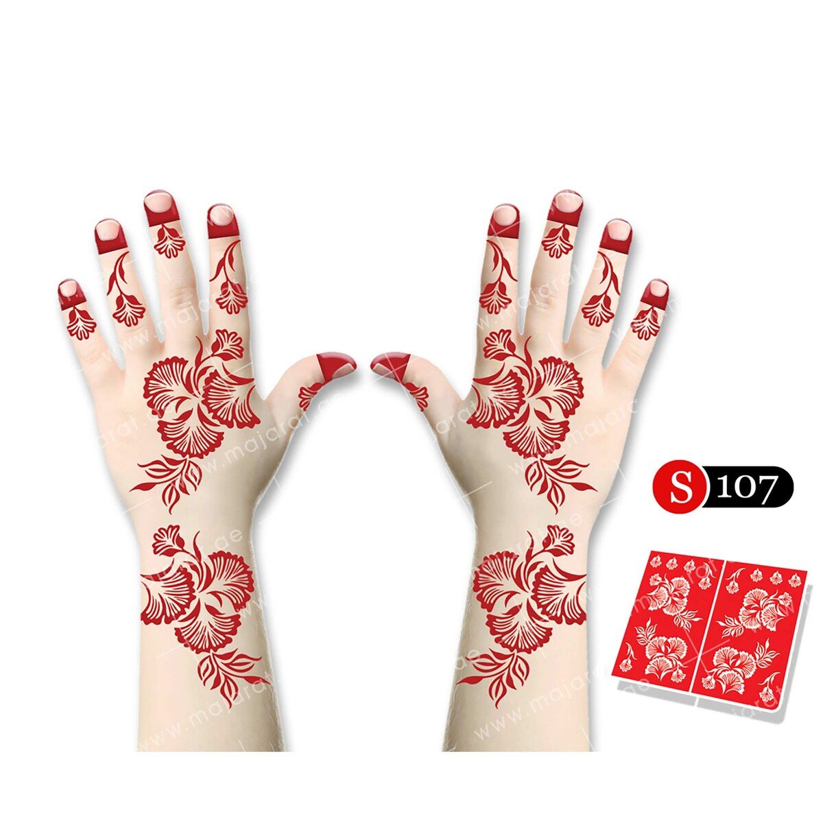 Majarat Henna Design Sticker Small S107 18x15cm