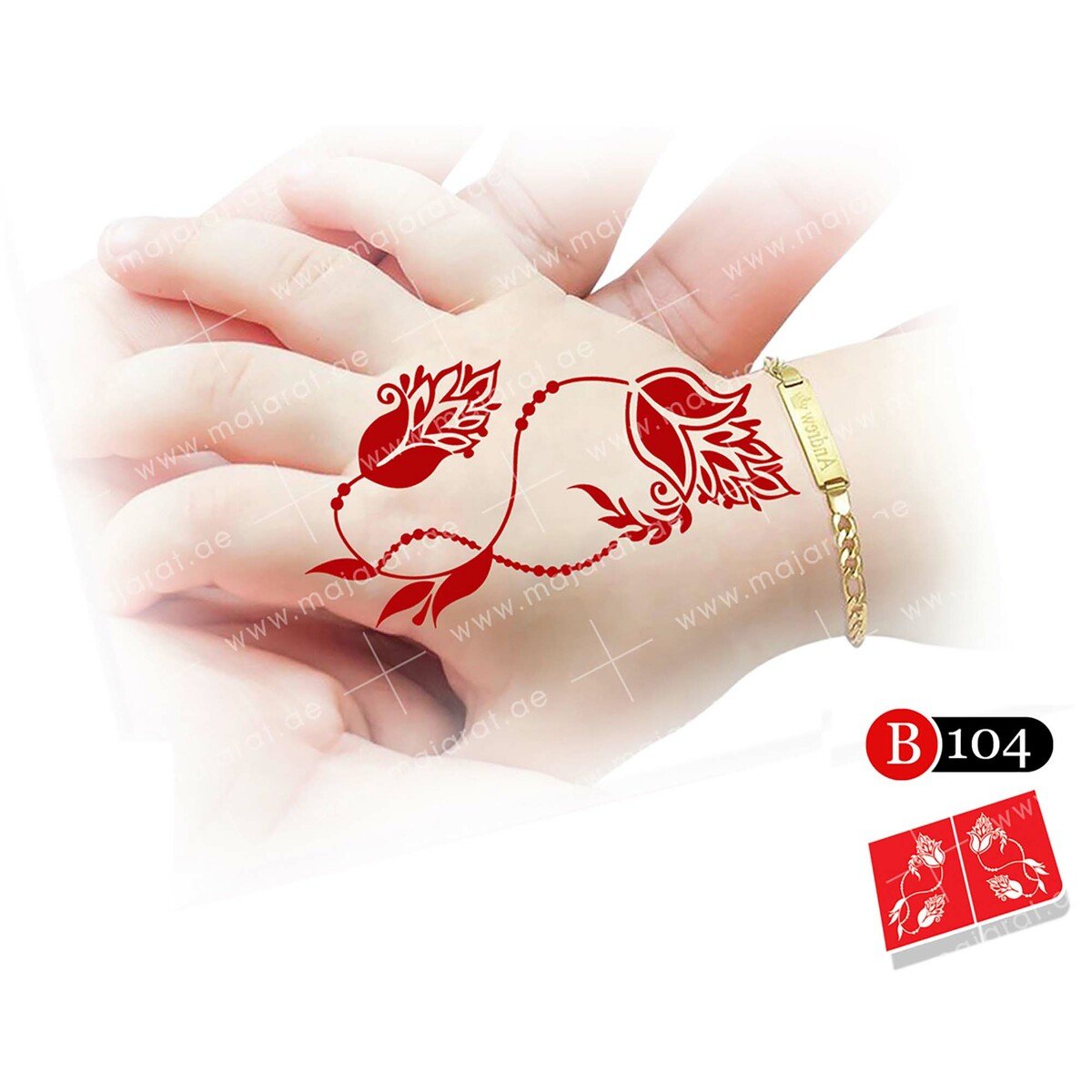 Majarat Henna Design Sticker Baby B104 15x10cm