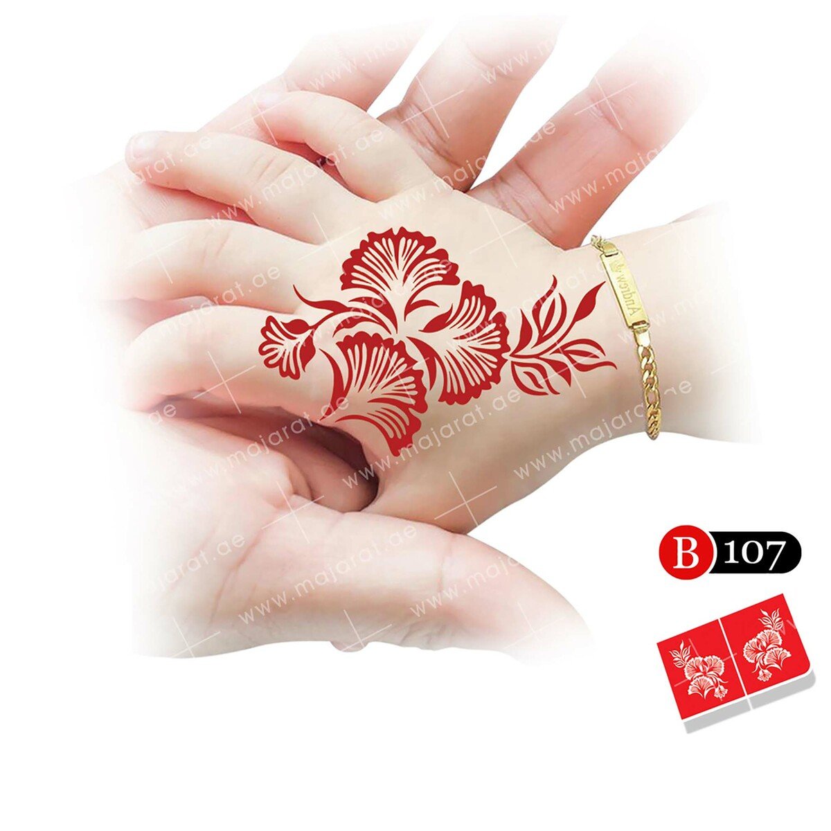 Majarat Henna Design Sticker Baby B107 15x10cm
