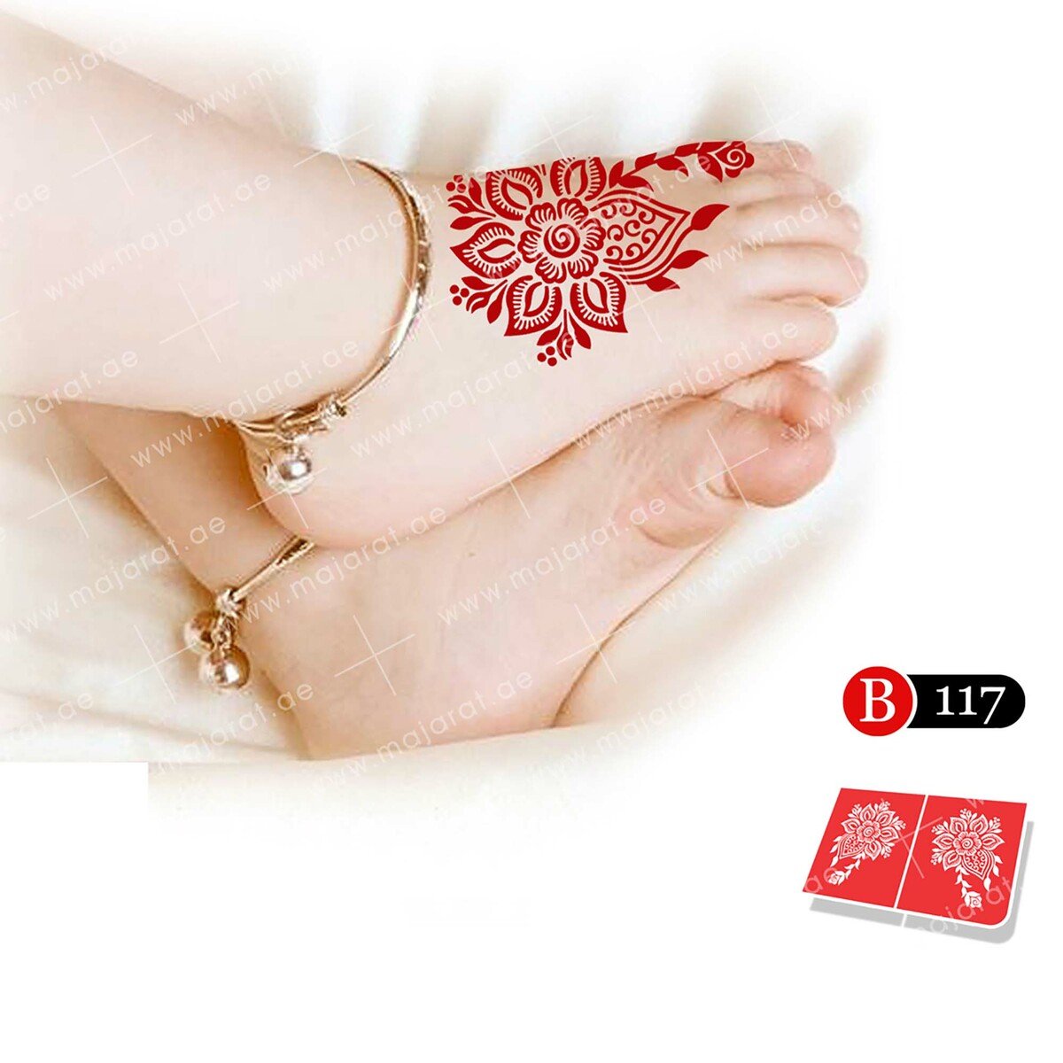 Majarat Henna Design Sticker Baby B117 15x10cm