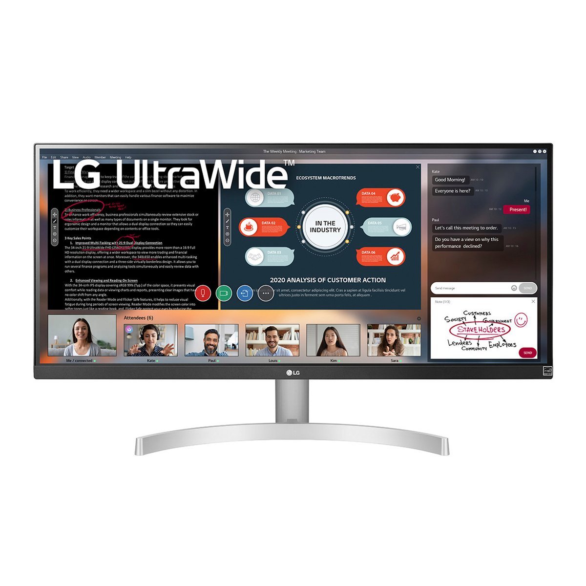 LG 29WN600-W 29" 21:9 UltraWide WFHD IPS HDR10 Monitor with FreeSync