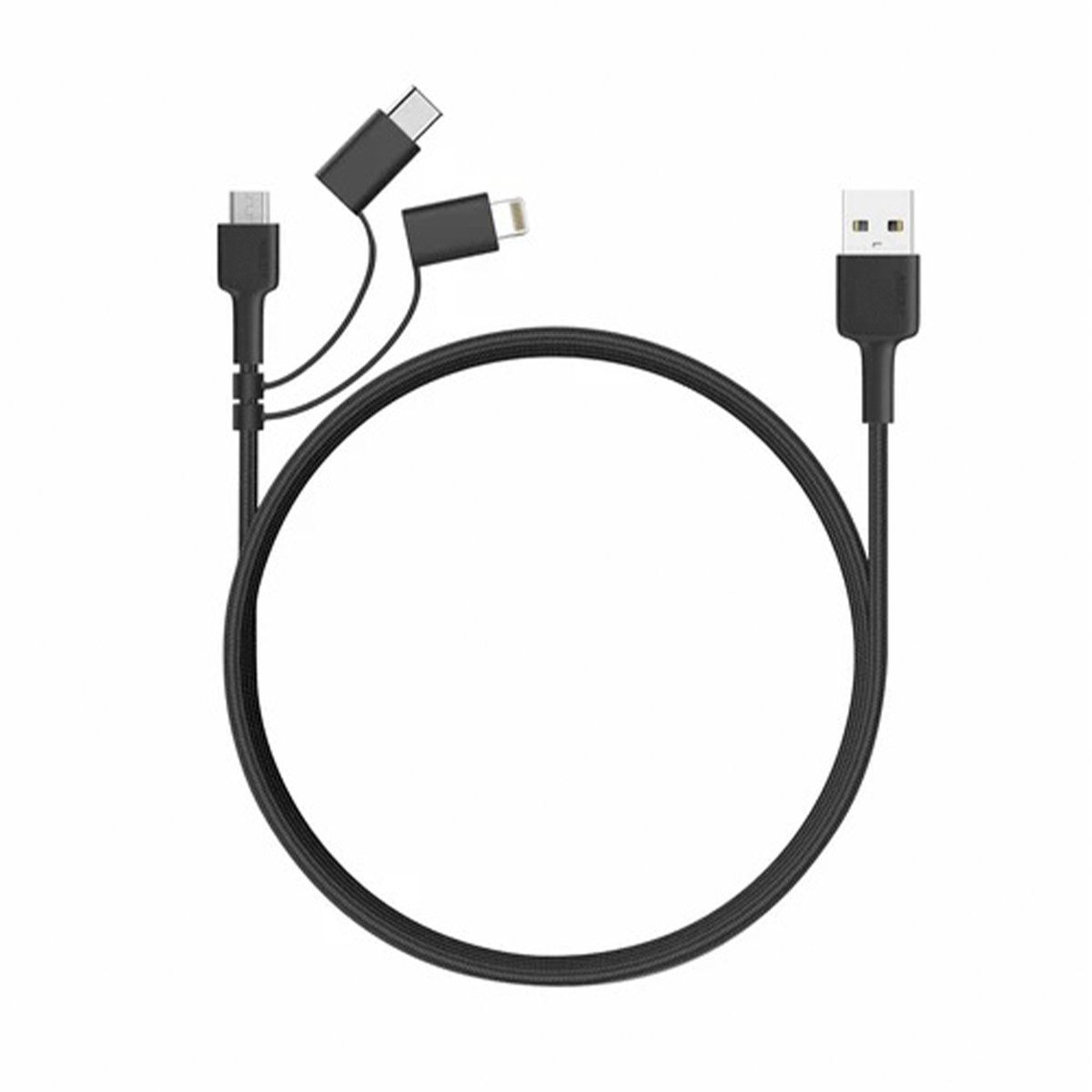 Aukey CB-BAL5 3 In 1 MFI Lightning Cable With Micro USB & USB C Cable(AKY-CCY16-3P-30W)