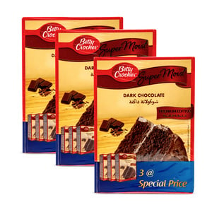 بيتي كروكر سوبر مويست خليط الكيك الفاخر بالشوكولاتة الداكنة 3 × 510 جم