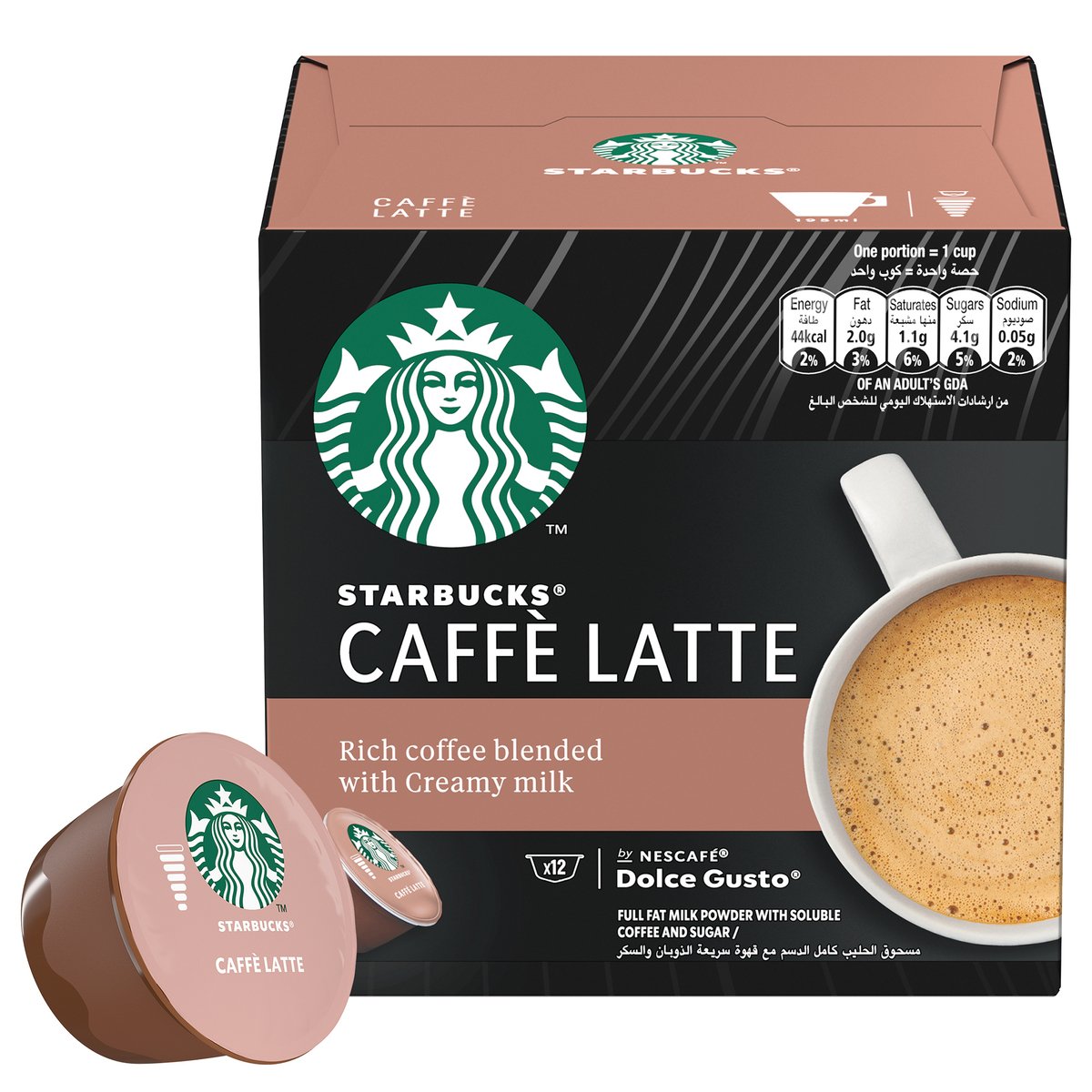Starbucks Caffe Latte By Nescafe Dolce Gusto Coffee Pods 12 pcs 121.2 g