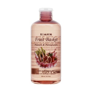 Riahn Fruit Basket Rhubarb & Pomegranate Bath & Shower Gel Bottle 300ml
