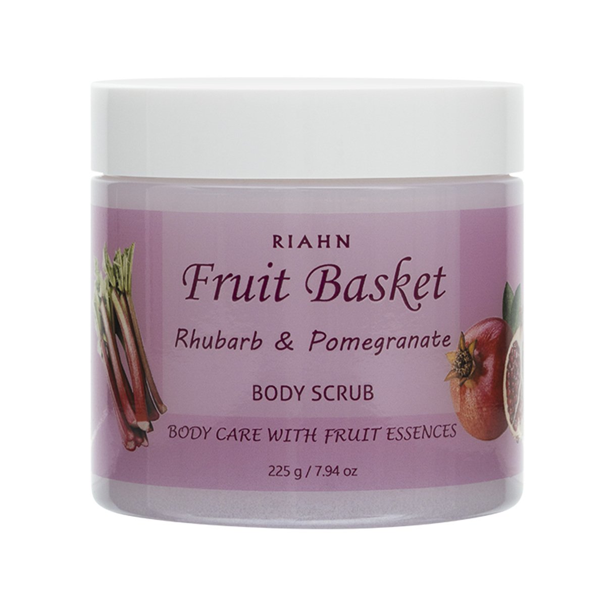 Riahn Fruit Basket Rhubarb & Pomegranate Body Scrub Jar 225g