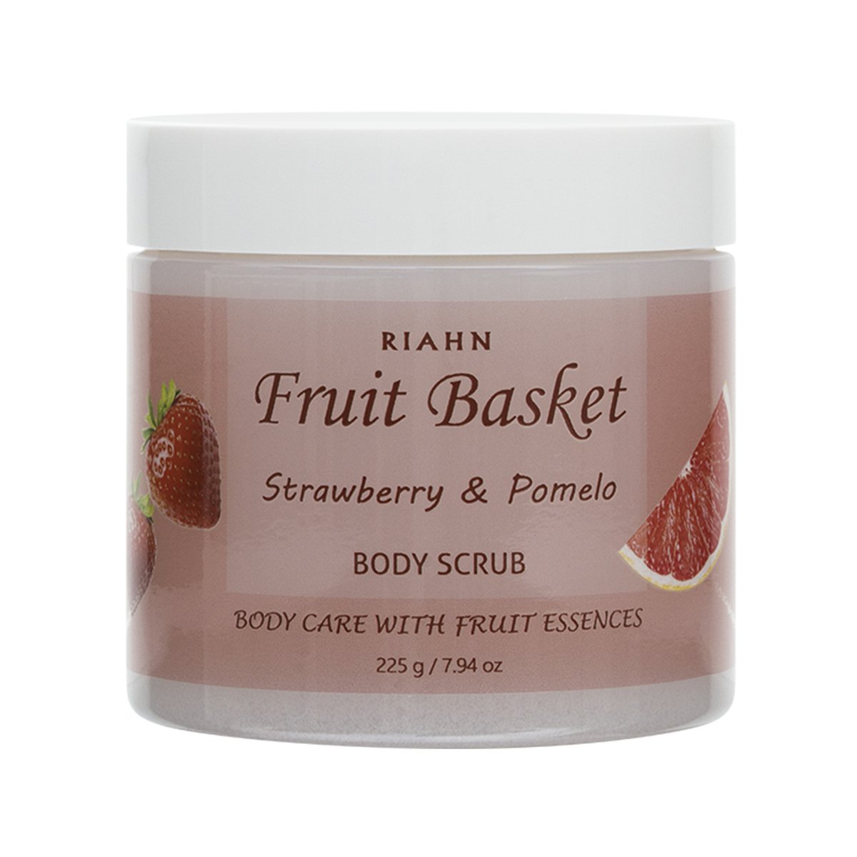 Riahn Fruit Basket Strawberry & Pomelo Body Scrub Jar 225g