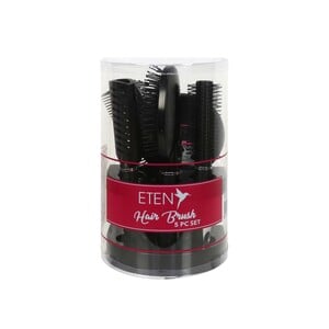 Eten Hair Brush 5pcs Set, Black
