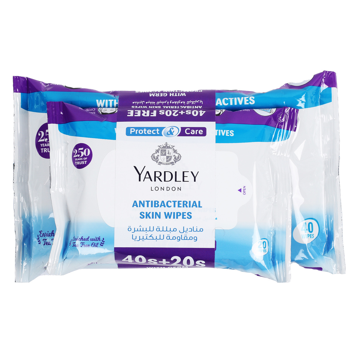 Yardley Anti-Bacterial Wipes 40+20