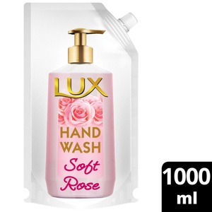 لوكس صابون سائل معطر برائحة الورد الناعم ، عبوة إعادة التعبئة 1 لتر