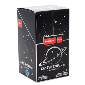 Unimax 0.7mm Ultron DLX Black Pen 50pcs