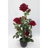 Maple Leaf Artificial Rose Plant With Pot 70cm 0150 Assorted