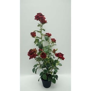 Maple Leaf Artificial Rose Plant With Pot 95cm 9145 Assorted