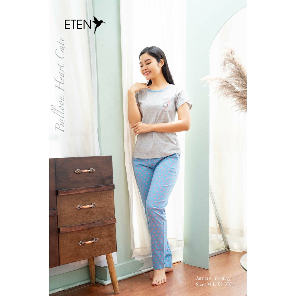 Eten Womens Pyjama Set Short Sleeve BHC01, M