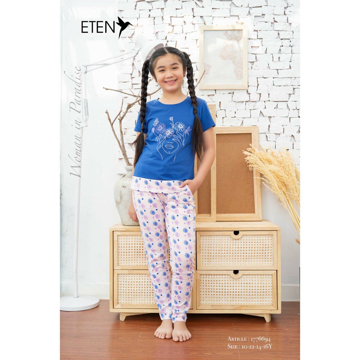 Eten Teenage Pyjama Set Short Sleeve WP34, 9-10Y
