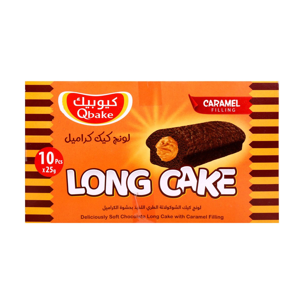 Qbake Long Cake Caramel 10 x 25g
