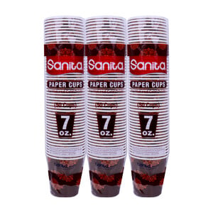 Sanita Paper Cups Capacity 7oz 3 x 50pcs