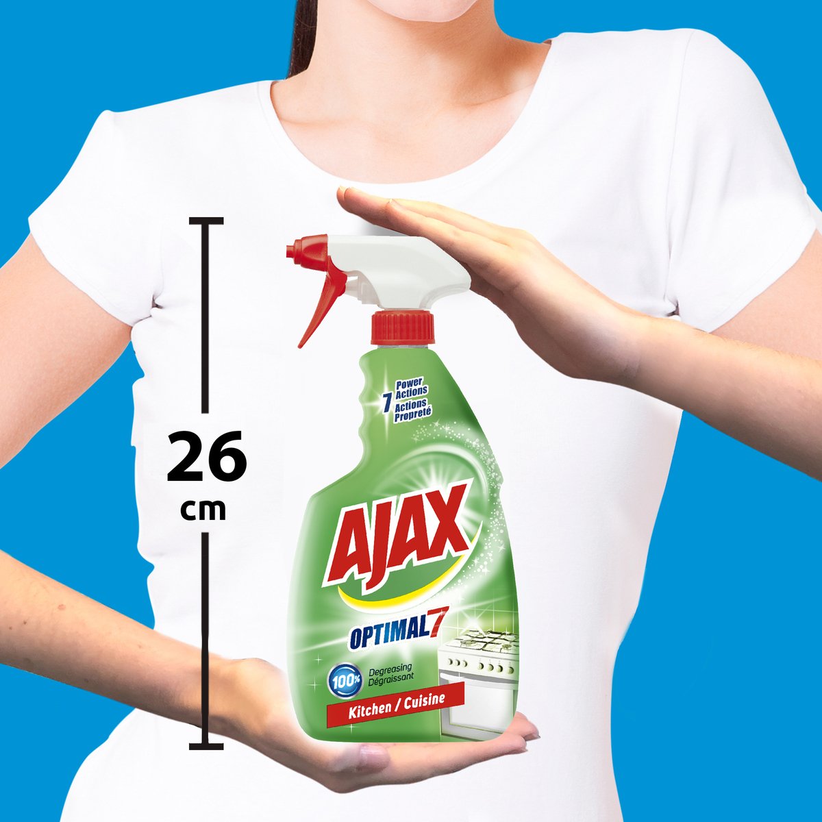 Ajax Kitchen Degreaser Spray Easy Rinse Surface Cleaner Trigger Deep Cleaning Stain Remover  600ml