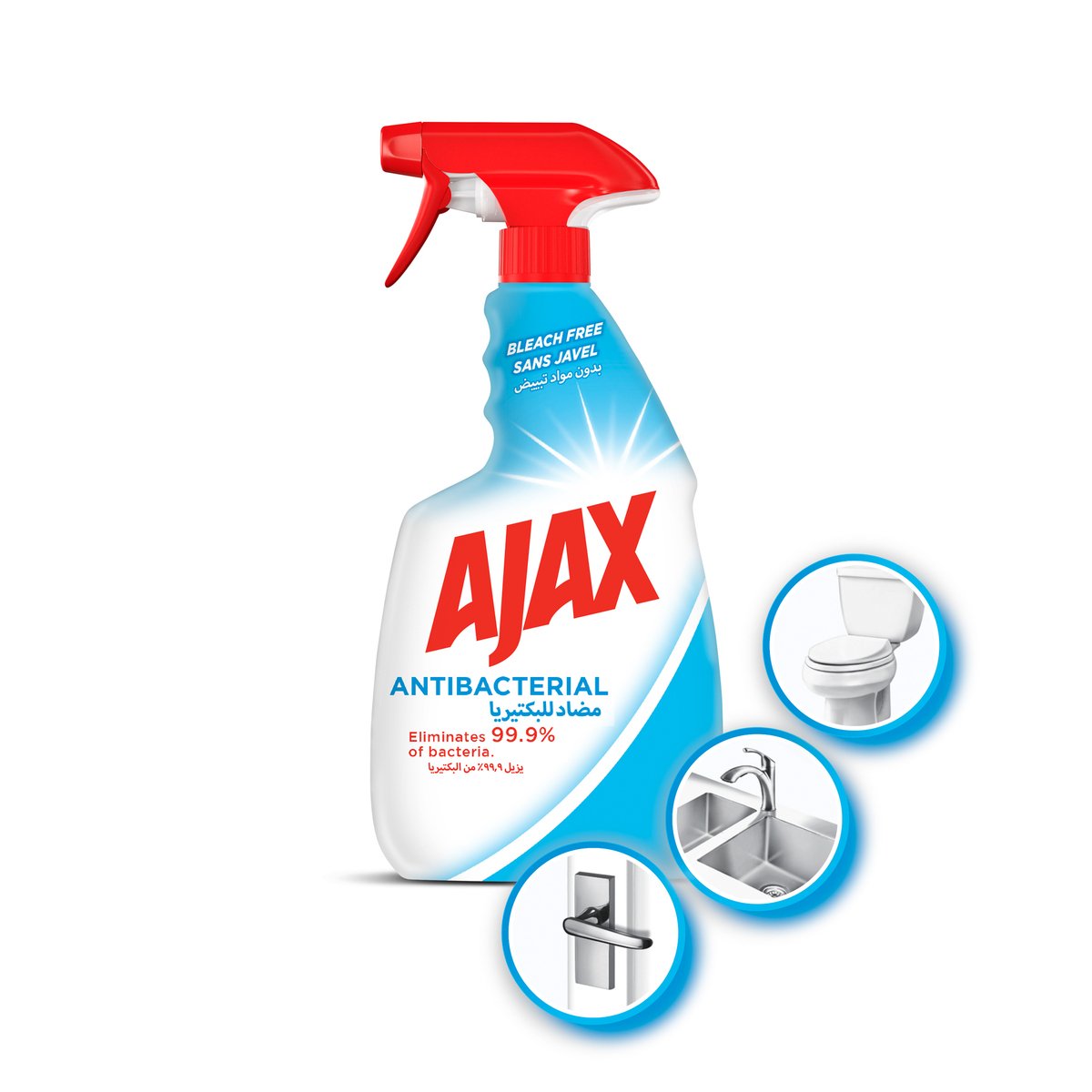 Ajax Antibacterial Multi Surface Cleaner Disinfectant Sanitizer Spray Bleach Free  500ml
