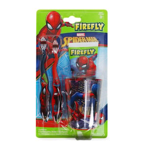 Firefly Spiderman Toothbrush 2 pcs + Toothpaste 75 ml + Beaker 1 pc