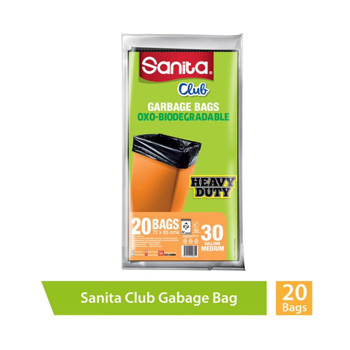 Sanita Club Garbage Bag Heavy Duty 30 Gallons 2 x 20pcs