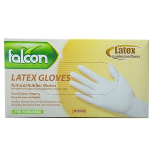 Falcon Latex Gloves Medium 100pcs