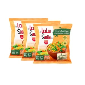 Buy Sadia Mixed Vegetables With Corn 3 x 450 g Online at Best Price | Mix Vegetable | Lulu Kuwait in UAE