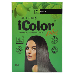iColor Organic Hair Dye Shampoo Black 25 ml
