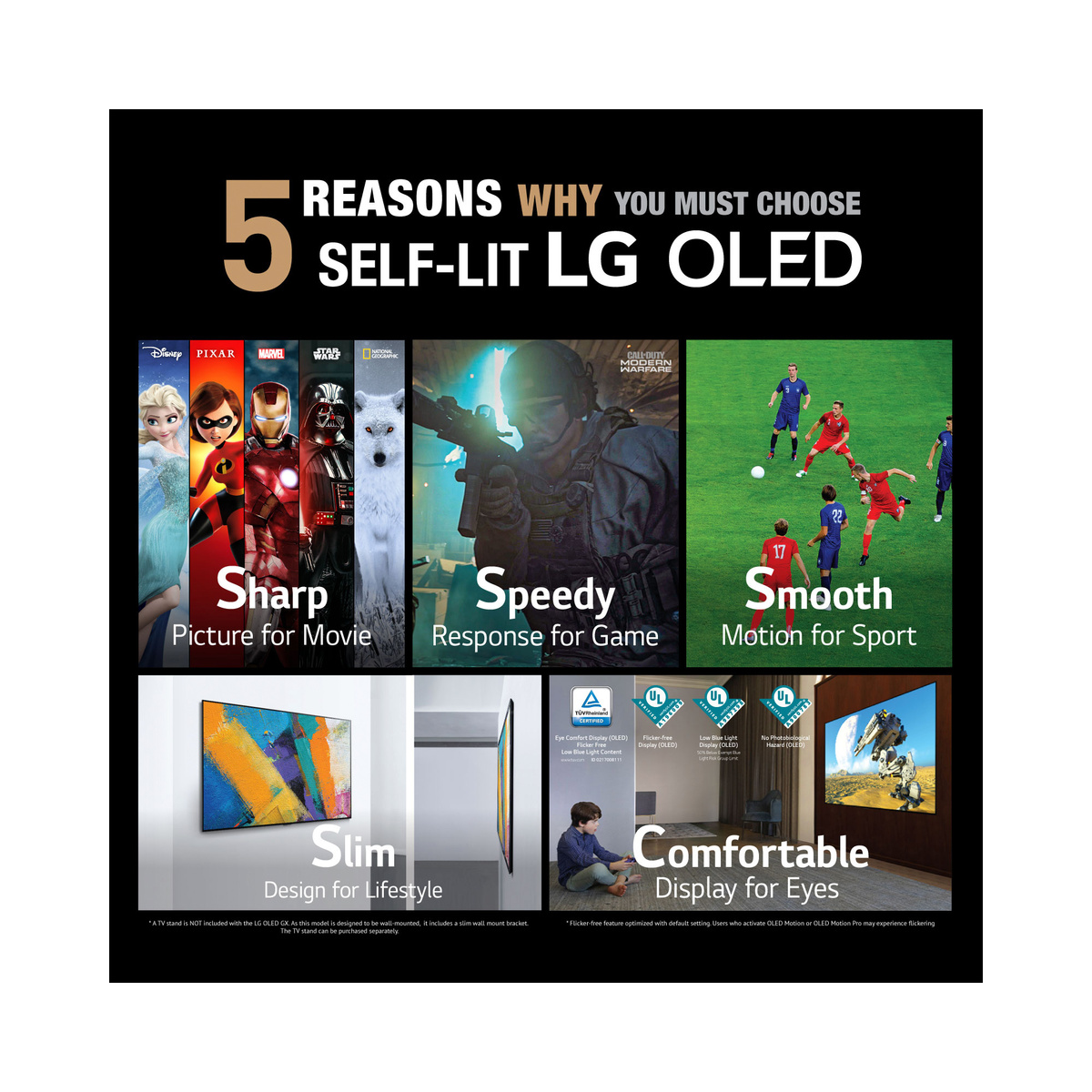 LG OLED 4K Smart TV 65 Inch G1 Series Gallery Design 4K Cinema HDR webOS Smart with ThinQ AI Pixel Dimming