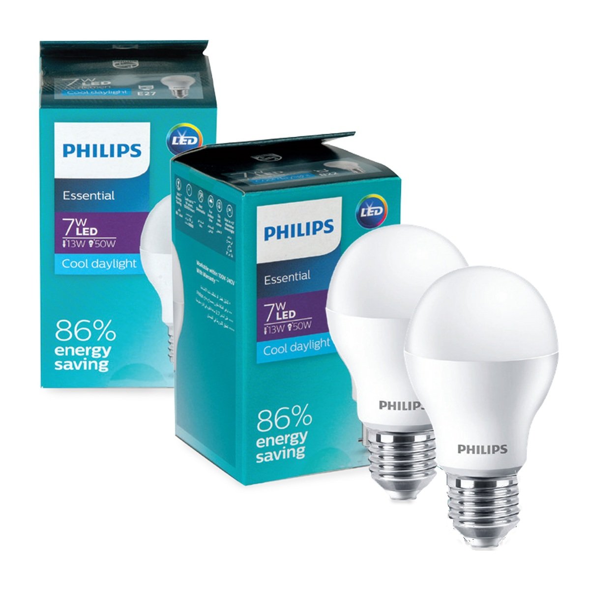 Repeated Initiative Cook Philips Essential LED Bulb 7W E27 2pcs Cool Day Light Online at Best Price  | LED Bulb | Lulu UAE