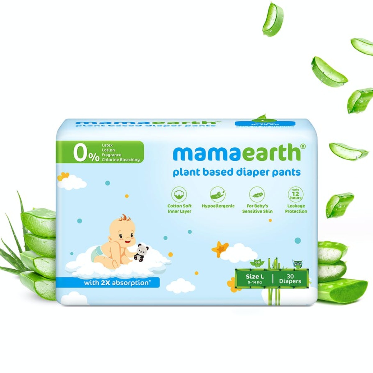 Mamaearth Plant Based Diaper Pants Size L 9-14kg 30pcs
