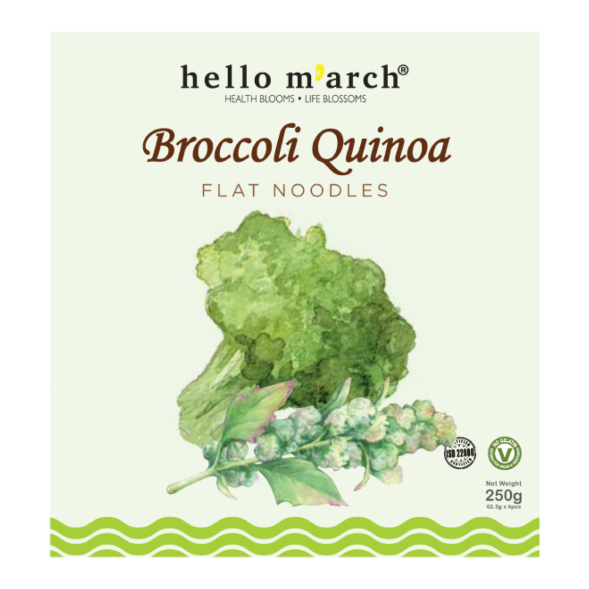 Hello M'arch Broccoli Quinoa Flat Noodles 250g