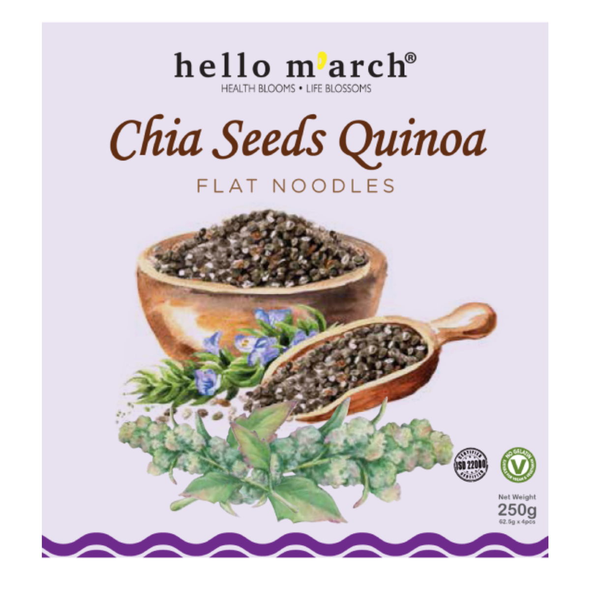 Hello M'arch Chia Seeds Quinoa Flat Noodles 250g