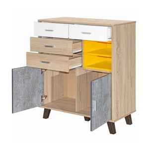 Maple Leaf Wooden Cabinet with Drawer Oak BL31