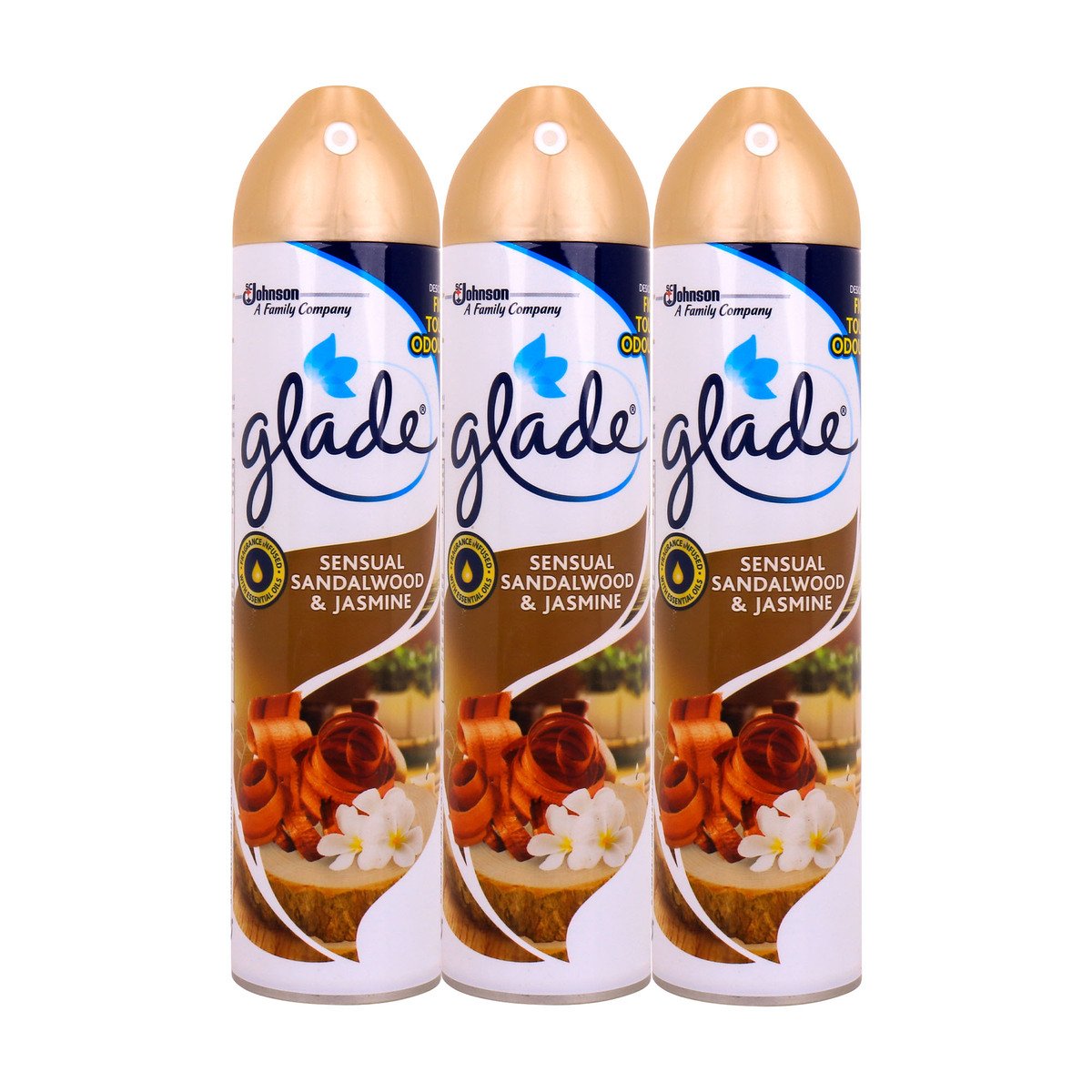 Glade Air Freshener Sensual Sandalwood & Jasmine Scent 300ml 2+1