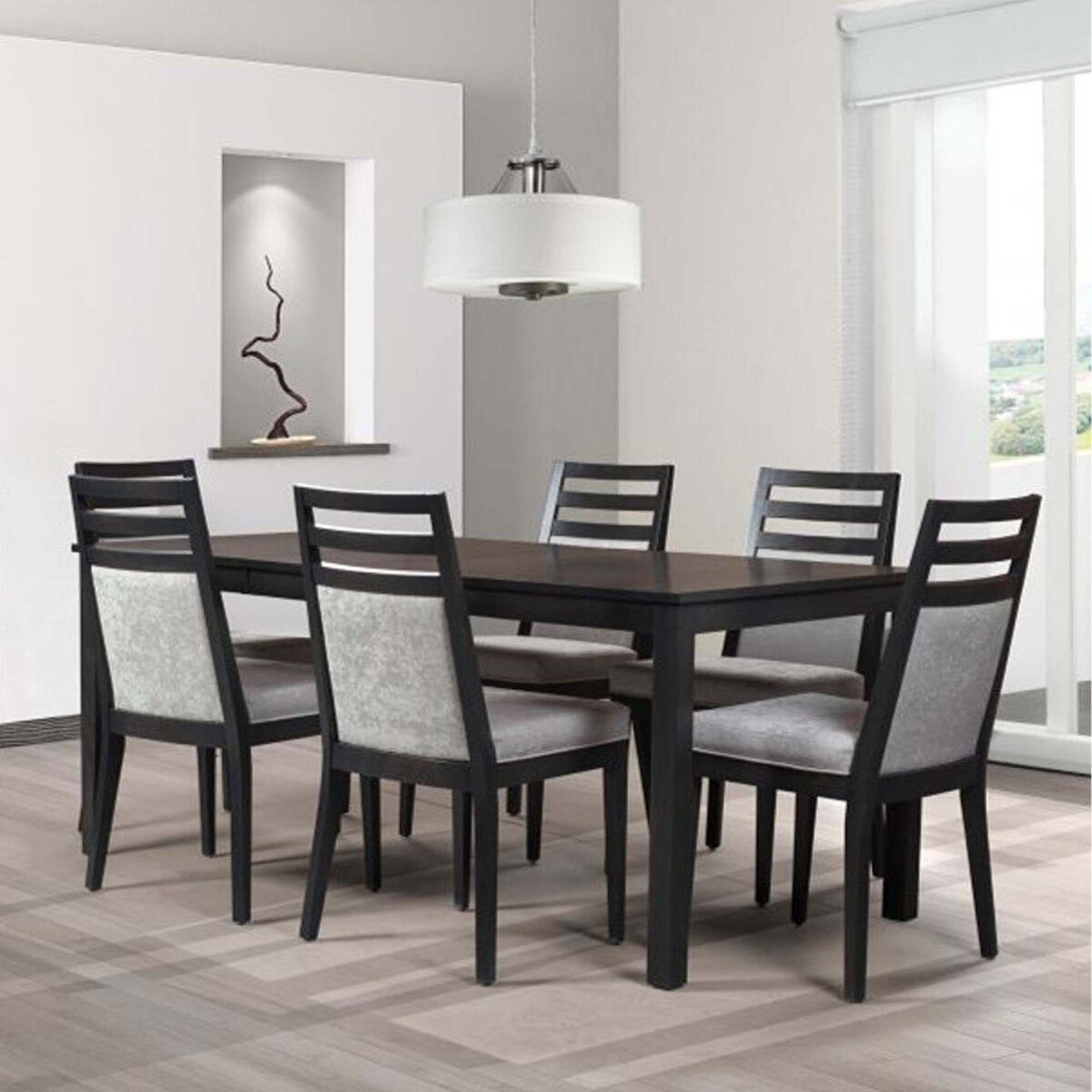 Maple Leaf Wooden Dining Table + 6 Chairs Belot Wenge