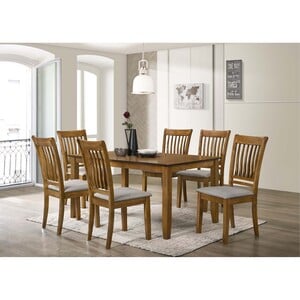 Maple Leaf Wooden Dining Table + 6 Chairs Dave Brown
