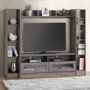 Maple Leaf Wooden TV Cabinet Stand HW9010 L183xW40xH152cm Walnut