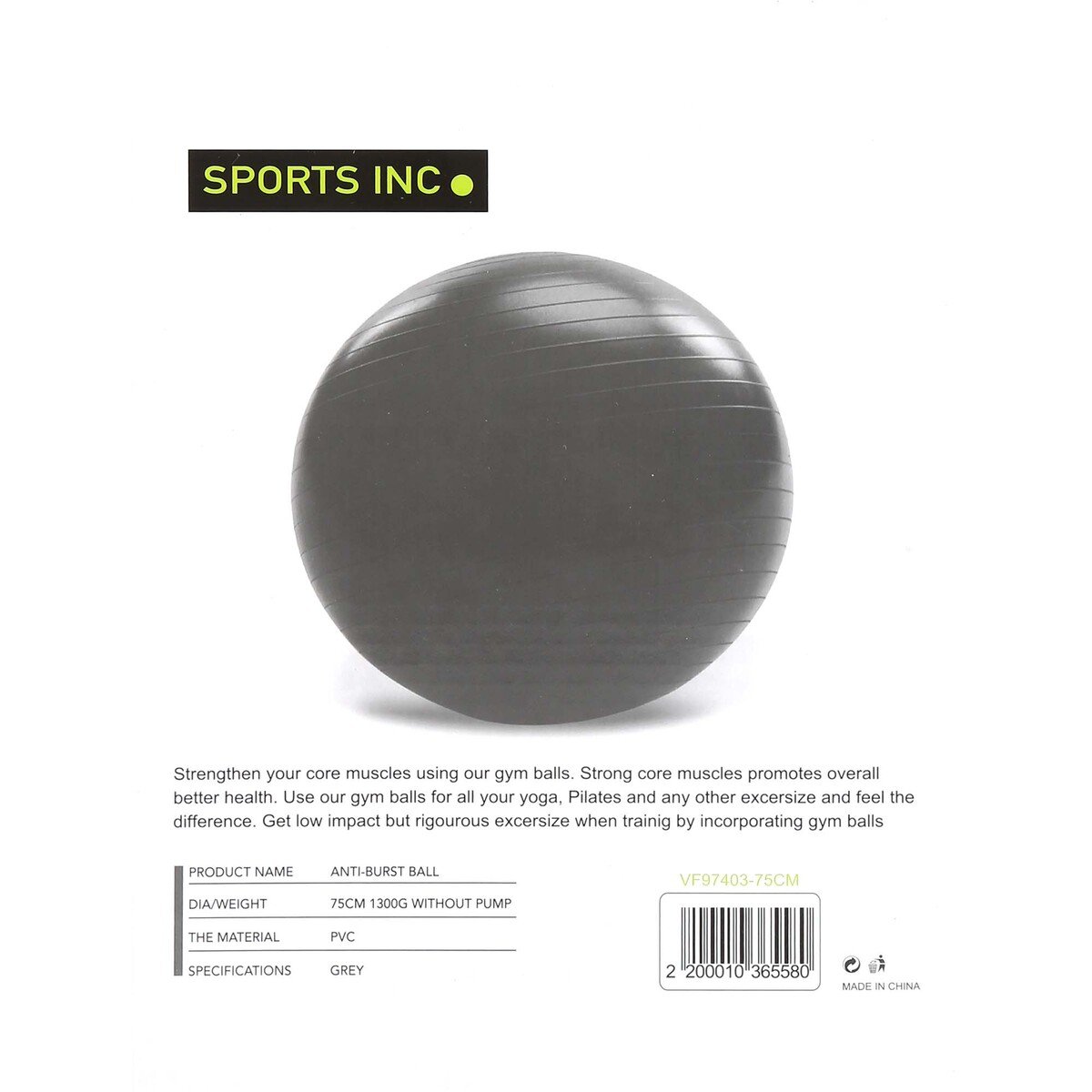 Sports INC Gym Ball VF97403 75cm
