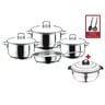 Prestige Stainless Steel Cookware Set 9pcs 81656 + Stainless Steel Hot Pot 1.6Ltr