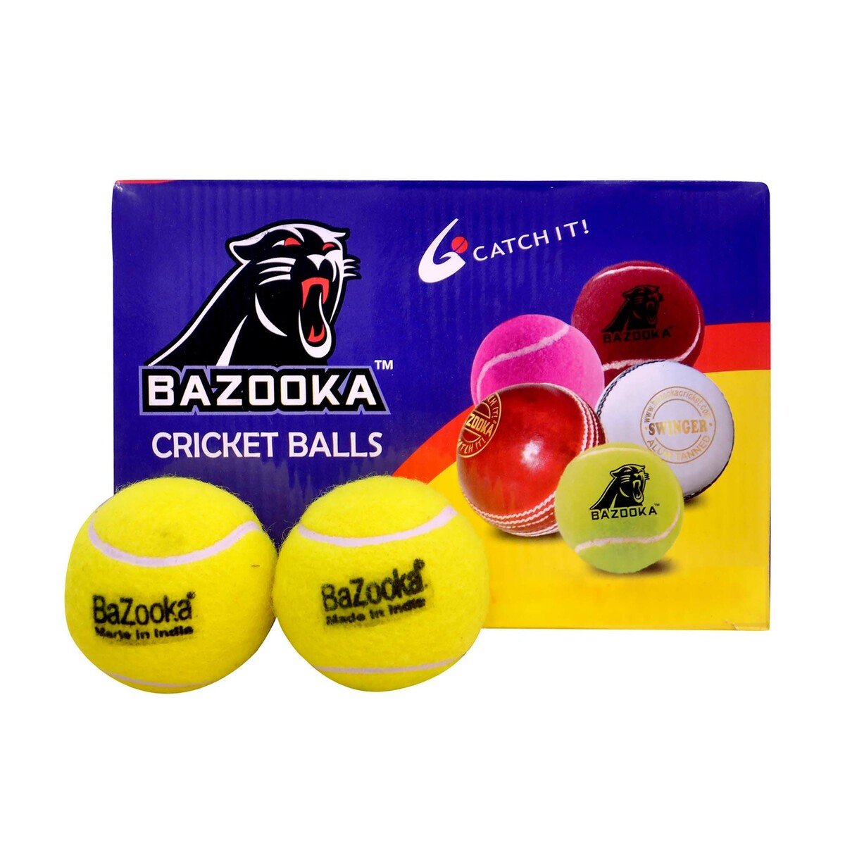 Bazooka Cricket Tennis Ball 1pc Assorted Color