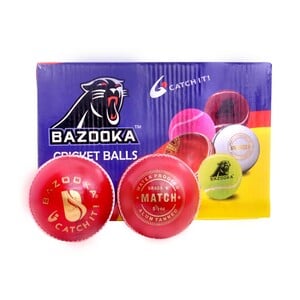 Bazooka Cricket Leather Ball 1pc Red
