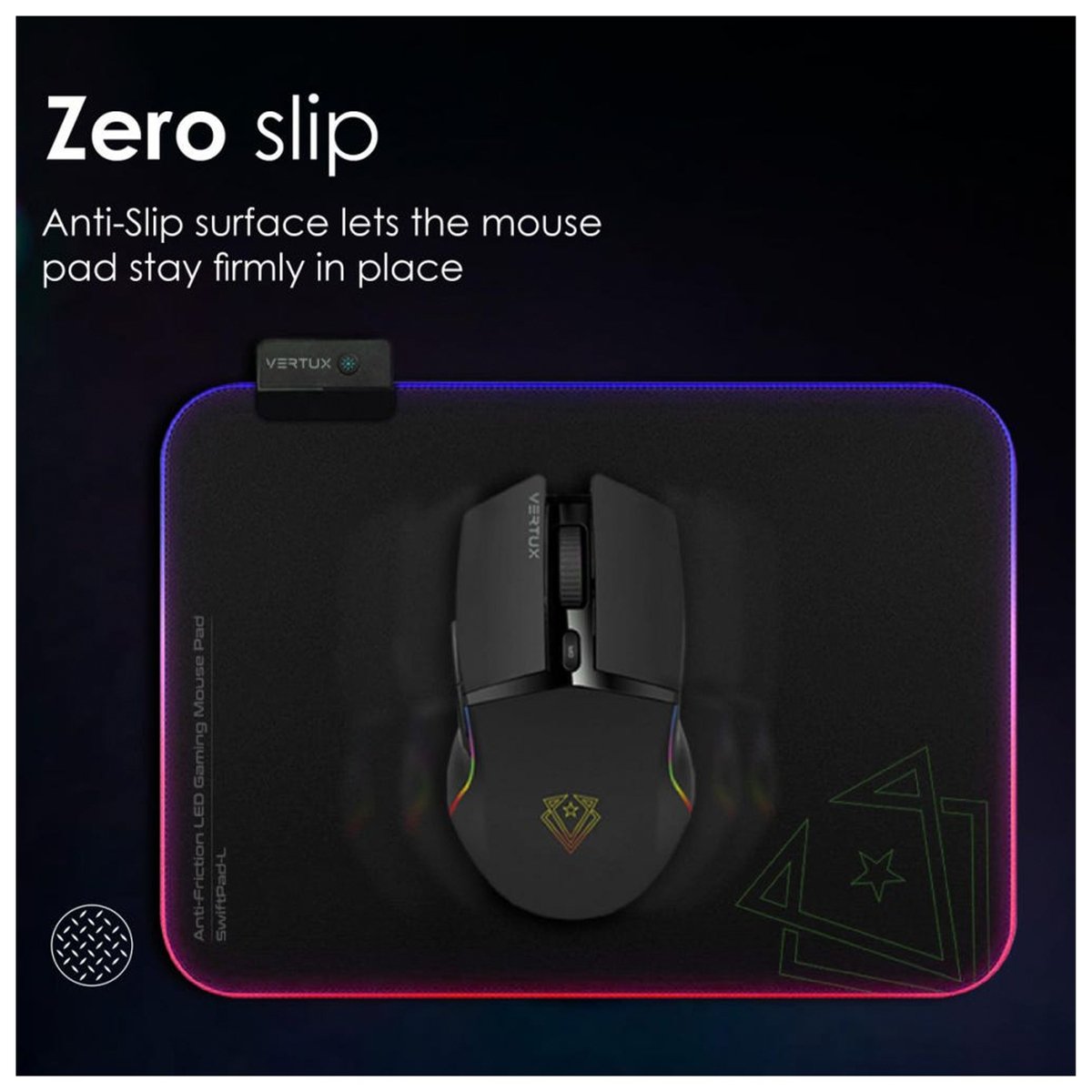 Vertux SwiftPad-L RGB LED Gaming Mouse Pad
