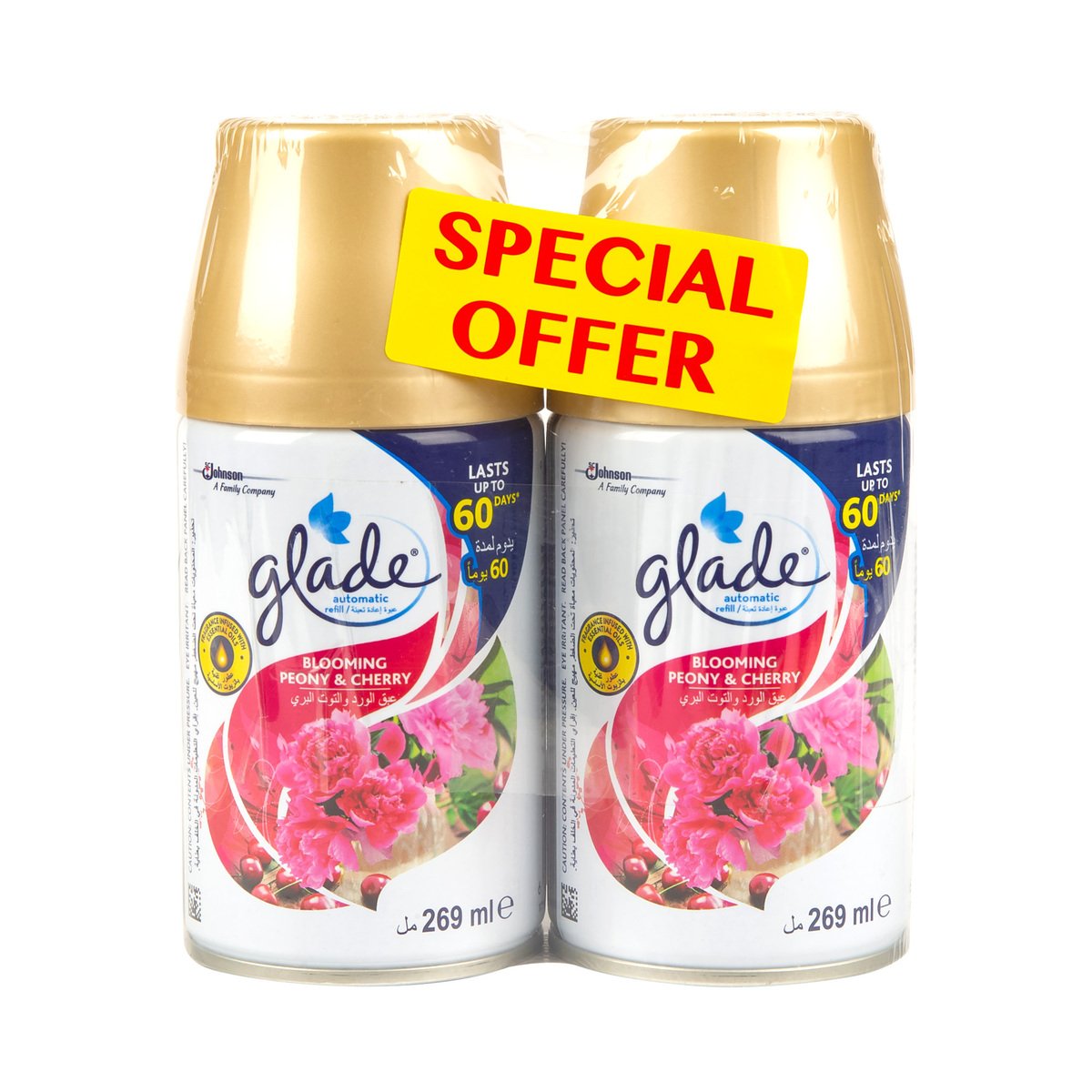 Glade Automatic Refill Blooming Peony & Cherry Value Pack 2 x 269 ml